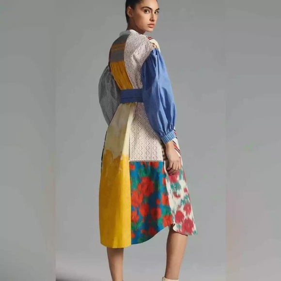 Hope For Flowers by Tracy Reese Patchwork Shirt Dress NWT - Picture 3 of 11